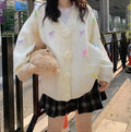 Perle Pearl-Detail Knit Cardigan