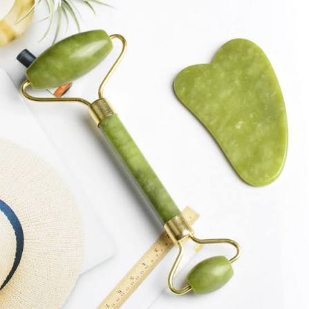 Jade Gua Sha & Roller Set